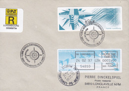 Luxembourg Registered Recommandé Label LUXEMBOURG 18.2.1997 Cover Lettre LONGLAVILLE France ATM Frama Labels - Franking Machines (EMA)