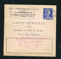 Entier Carte Réponse Marianne Muller 20 Centimes Bleu Storch E1 - Cupón-respuesta