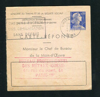 Entier Carte Réponse Marianne Muller 20 Centimes Bleu Storch E1 - Antwortscheine