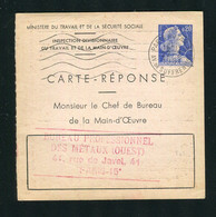 Entier Carte Réponse Marianne Muller 20 Centimes Bleu Storch E1 - Buoni Risposte