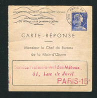 Entier Carte Réponse Marianne Muller 20 Centimes Bleu Storch E1 - Cupón-respuesta