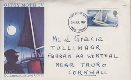 Enveloppe  FDC   1er  Jour   GRANDE  BRETAGNE   Tour  Du  Monde  à  La  Voile  Sir  Francis  CHICHESTER   1967 - 1952-71 Ediciones Pre-Decimales