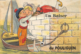 44-LE-POULIGUEN- CARTE A SYSTEME DEPLIANTE- UN BAISER DU POULIGUEN - Le Pouliguen