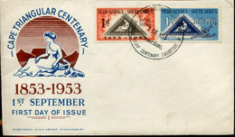 South Africa Südafrika Mi# 232-33 Used On Letter Or FDC -  Cape Triangle Stamp Centenary - Covers & Documents