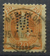 Svizzera 20c Perfin Helveta Alzata(AX125 - Perforadas