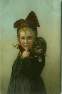 NORGE ( ?? ) EMERET M. & CO.  1900s POSTCARD - GIRL & CAT  (BG1250) - Bompard, S.