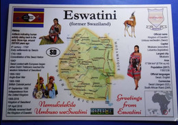 ESWATINI SWAZILAND POSTCARD - MAP - RARE - Swasiland