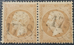 Napoléon III N° 21  Avec Oblitération Losange 1758 En Paire  TB - 1862 Napoléon III