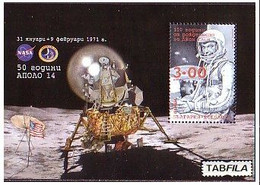 BULGARIA - 2021 - Spase - 50 Ans APOLO 14 - 100 Ans De La Naissanse De Djon Glen - Bl - Unused Stamps