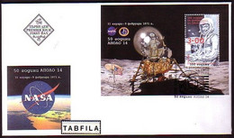 BULGARIA - 2021 - Spase - 50 Ans APOLO 14 - 100 Ans De La Naissanse De Djon Glen - FDC - Unused Stamps