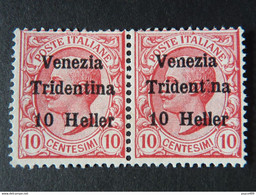 ITALIA Trentino -1919- "Francobolli D'Italia Sopr." H. 10 Su 10 Varietà MNH** (descrizione) - Trento