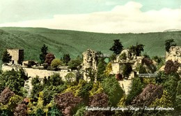 GEISLINGEN Steige B Göppingen Handcolorierte AK ~1950 " Ruine Helfenstein Mit Fünftälerstadt " - Geislingen