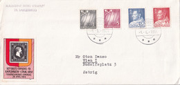 Stampworld 47-48, 52, 54 Auf Brief Nach Wien -  Menschen Auf Briefmarken/Royals/Frederik IX, König - Brieven En Documenten