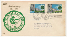 PHILIPPINES  => Enveloppe FDC => 50° Anniversaire Collège De La Salle - Manille - 16 Juin 1961 - Philippinen