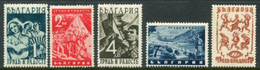 BULGARIA 1942 Leisure Activities  MNH / **.  Michel 437-41 - Luchtpost