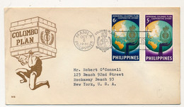 PHILIPPINES  => Enveloppe FDC => 2 Valeurs - Colombo Plan - Manille - 8 Octobre 1961 - Philippinen