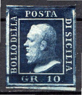 SICILE - 1859 - N° 22 - 10 G. Bleu Foncé - (Ferdinand II) - Sicilia