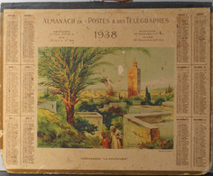 ALMANACH  ANCIEN  Des Postes & Des Télégraphes 1938 - Marrakech " LA KOUTOUBIA " - Grand Format : 1921-40