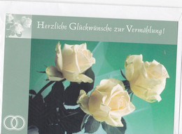 Postogram 148 D / 99 - Herzliche Glückwünsche Zur Vermählung ! White Roses - Postogram