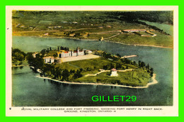 KINGSTON, ONTARIO - ROYAL MILITARY COLLEGE AND FORT FREDERIC, SHOWING FORT HENRY IN RIGHT BACKGROUND -  PECO - - Kingston