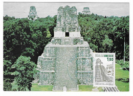 2 AD  - CARTE MAXIMUN 1er JOUR Du TP - TEMPLE DE TIKAL - GUATEMALA - 1986 - Guatemala