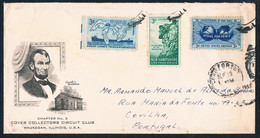 FDC - Covilha To Lake Forest, Illinois, USA. - Abraham Lincoln Birthplace - Chapter No.5 Cover Collectors Circuit Club - Andere & Zonder Classificatie