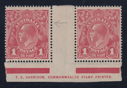 Australia, BW 71(4)zj, MHR T.S. Harrison Imprint Pair With RA Joined (short Sel) - Ungebraucht