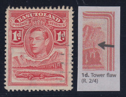 Basutoland, SG 19a, Used "Tower Flaw" Variety - 1933-1964 Colonie Britannique