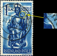 ALLEMAGNE / DEUTSCHLAND - Franz. Zone RHEINLAND-PFALZ - 1948 - Mi.29yPFIII Variété - Gestempelt KIRCHBERG (HUNSRÜCK) - Rhine-Palatinate