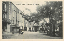 CPA FRANCE 30 " Sumène, La Place De L'église". - Sumène