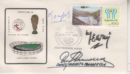 Kempes, Menotti & Passarella - Argentina World Cup Winner 1978  - 3 Autographs On FDC , Autografo, Autographe - Autografi
