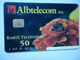 ALBANIA   USED   PHONECARDS  BEES   FLOWERS - Albanien