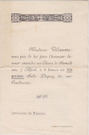 Invitation De Famille. Concert D'Elèves Salle Duprez, Avec Le Concours De MM.Armingaud Et Hussonmorel. 7 Avril 1888 - Programme