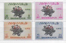 BAHAWALPUR - 1949 - 75° O.N.U. SOVRASTAMPATO PER SERVIZIO - SERIE 4 VALORI - NUOVA MH* (YVERT SE 25\28. MICHEL 25\28) - Bahawalpur