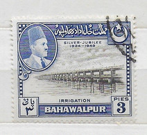 BAHAWALPUR - 1949 - 25° REGNO - 3 PIES - USATO (YVERT 18 - MICHEL 22) - Bahawalpur