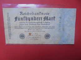 Reichsbanknote 500 Mark 1922 Circuler - 500 Mark