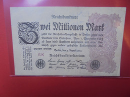 Reichsbanknote 2 MILLIONEN Mark 1923 Circuler - 2 Miljoen Mark
