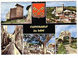 Chateauneuf Du Pape -  5 Vue Et Blason - Mère Germaine - Chateauneuf Du Pape