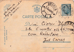 A4539- Postcard, King Carol II  Of Romania, Orsova, 1939  Romania WW2 Used Postal  Stationery - Seconda Guerra Mondiale