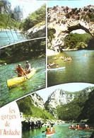► River Kayak -  France -  ARDECHE  Rocher De La Cathédrale  Et Pont D'Arc - Rudersport