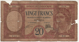 NEW CALEDONIA   20 Francs  P37a (Local Girl At Front - Peacock At Back) - Other - Oceania