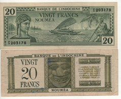 NEW CALEDONIA   20 Francs  P49 (Local Girl+boat & Fisherman At Front - Mask At Back) - Other - Oceania