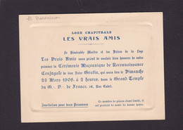 Invitation Franc Maçonnerie Masonic Maçonnique Non Circulé Grand Orient De France 1908 - Philosophie & Pensées