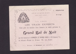 Invitation Franc Maçonnerie Masonic Maçonnique Non Circulé Grand Orient De France 1909 - Philosophie & Pensées