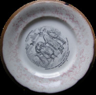 ASSIETTE FAIENCE DE CREIL MONTEREAU LA VÉLOCIPÉDOMANIE HUMORISTIQUE - Creil Montereau (FRA)