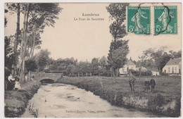 62  LUMBRES  - Pont De Samettes Riviere Aa Pecheur -  CPA N/B  9x14 BE - Lumbres