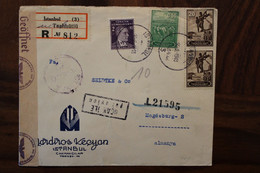 Turquie 1943 OKW Censure Türkei Air Mail Cover Enveloppe Paire Par Avion Allemagne Turkey Türkiye Ww2 Wk2 - Storia Postale