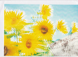 Postogram 195 F  - Comme ça, Pour Rien ... Sunflowers - Zonnebloemen - Postogram