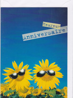 Postogram 204 F - Heureux Anniversaire - Sun Flowers - Zonnebloemen - Sunglasses - Postogram