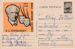 A4641- Konstantin Stanislavsky, Russian Soviet Theatre Practitioner, Popular Romanian Republic  Used Postal Stationery - Théâtre